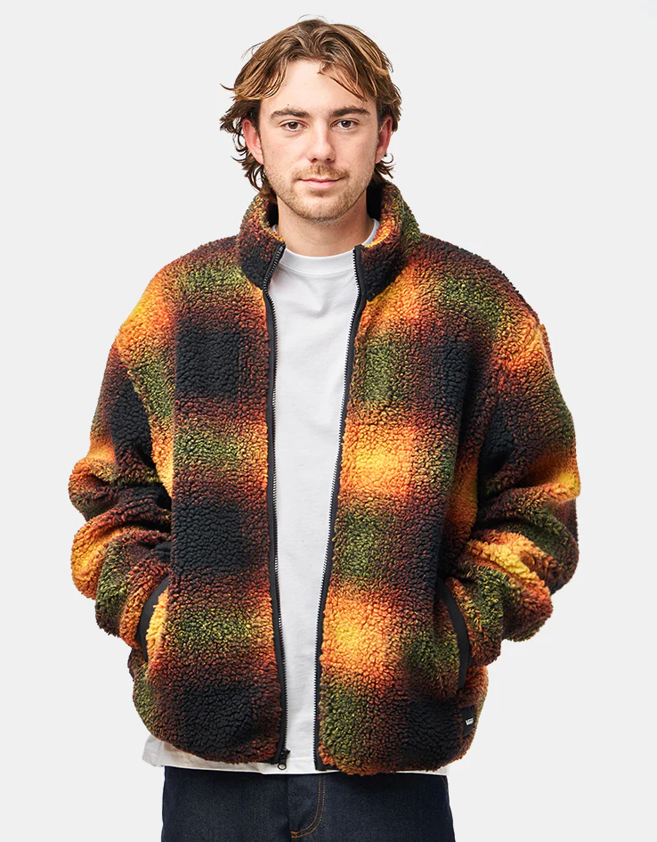 Vans Heights Full Zip Sherpa Fleece - Black/Heritage Mustard - Image 3