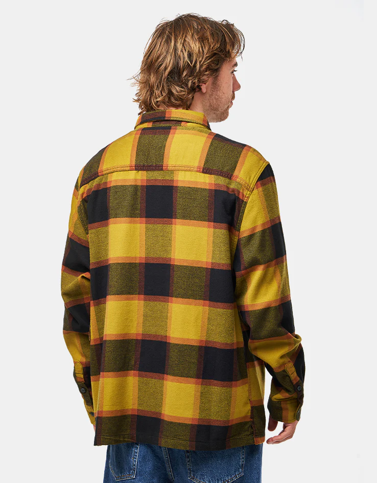 Vans Larkspur Plaid L/S Flannel Shirt - Gold/Black - Image 3