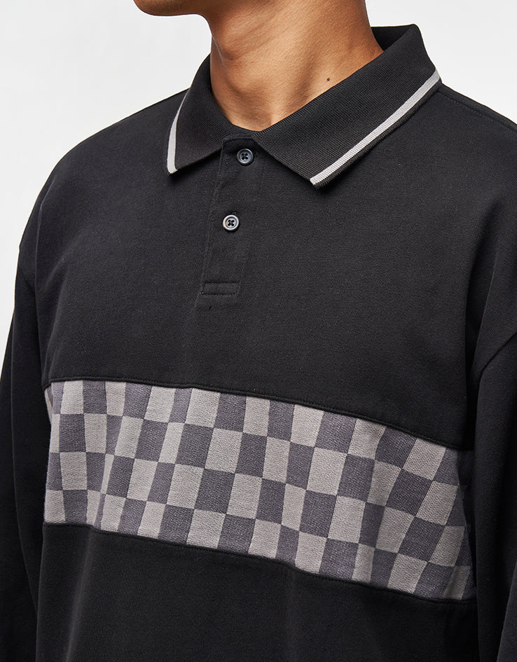 Vans Medford Checkerboard L/S Polo - Black - Image 4