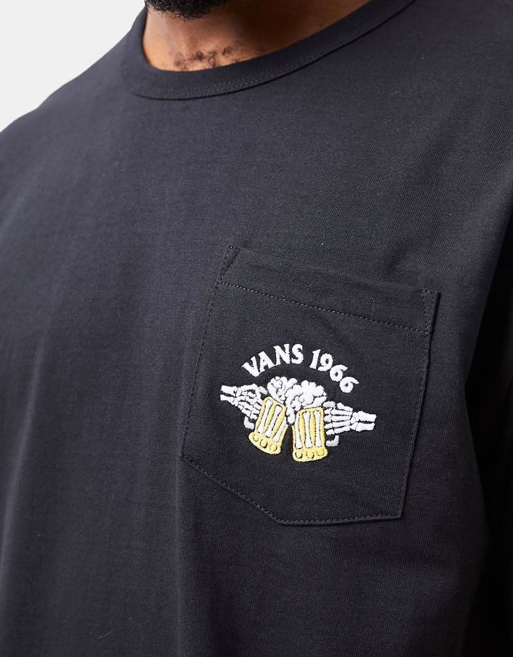 Vans Off The Wall Pocket T-Shirt - Black/Gold Fusion - Image 3