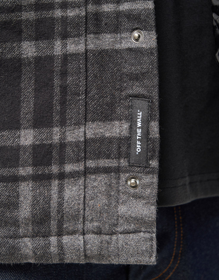 Vans Piedmont Hooded Plaid Shacket - Black/Asphalt Heather - Image 6