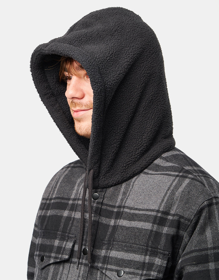 Vans Piedmont Hooded Plaid Shacket - Black/Asphalt Heather - Image 7