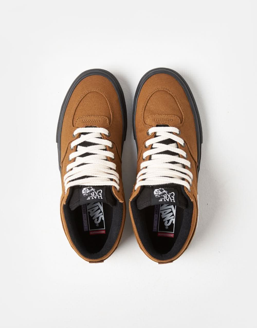 Vans Skate Half Cab R1 UK Exclusive Shoes - Duck Canvas Golden Brown/Black - Image 2