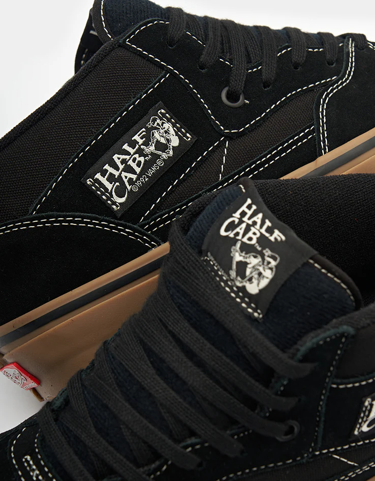 Vans Skate Half Cab Shoes - Black/Gum/White - Image 5