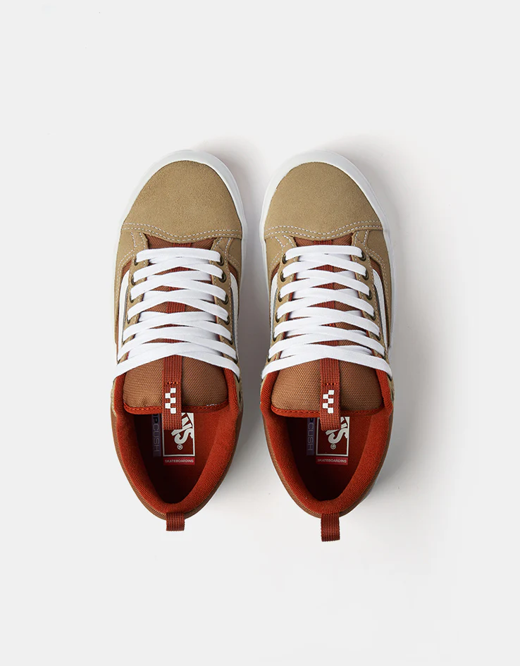 Vans Skate Old Skool 36+ Shoes - Khaki/Burnt Orange - Image 2