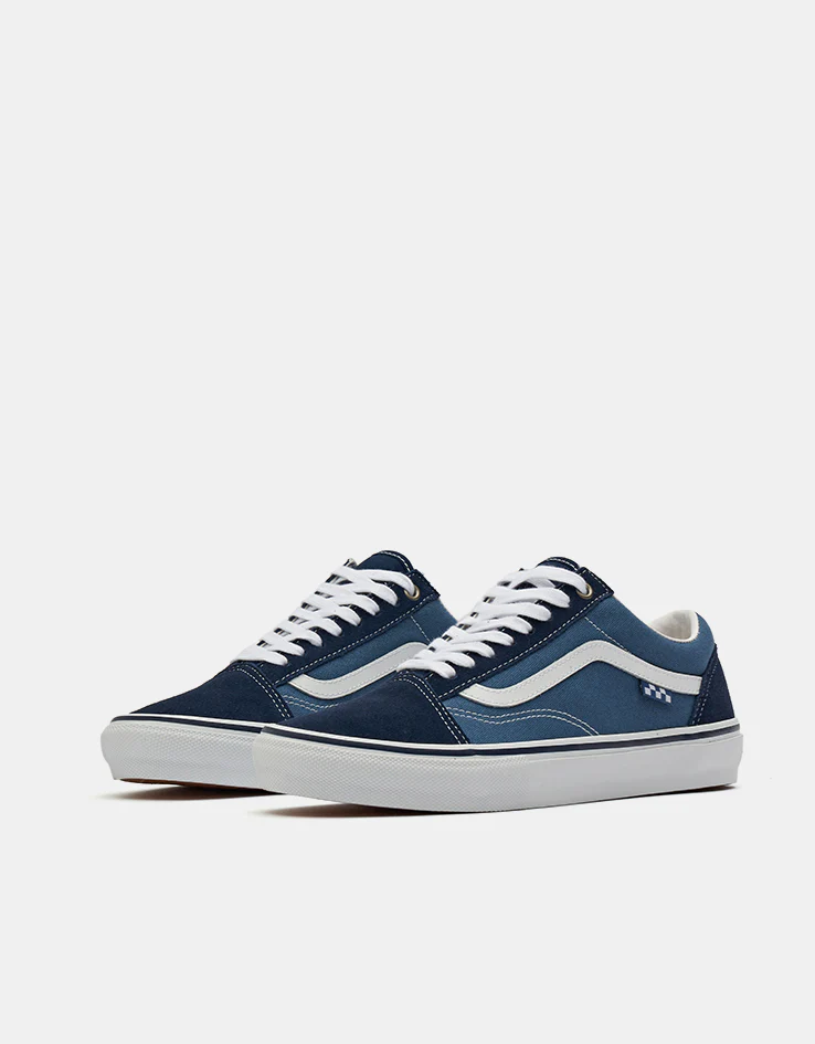 Vans Skate Old Skool Shoes - Navy/White - Image 3