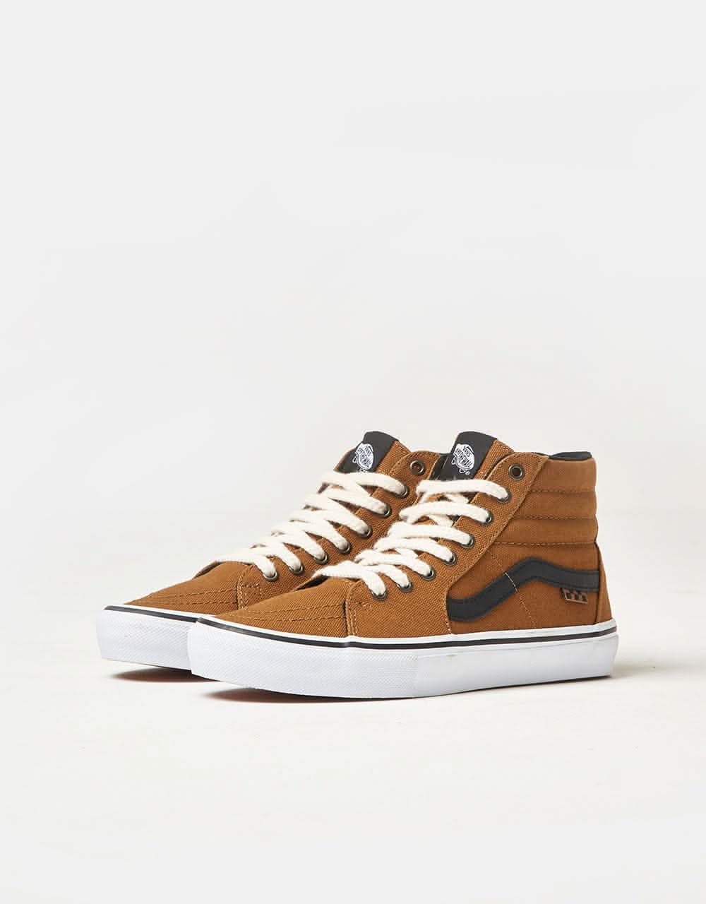 Vans Skate Sk8-Hi R1 UK Exclusive Shoes - Duck Canvas Golden Brown - Image 3