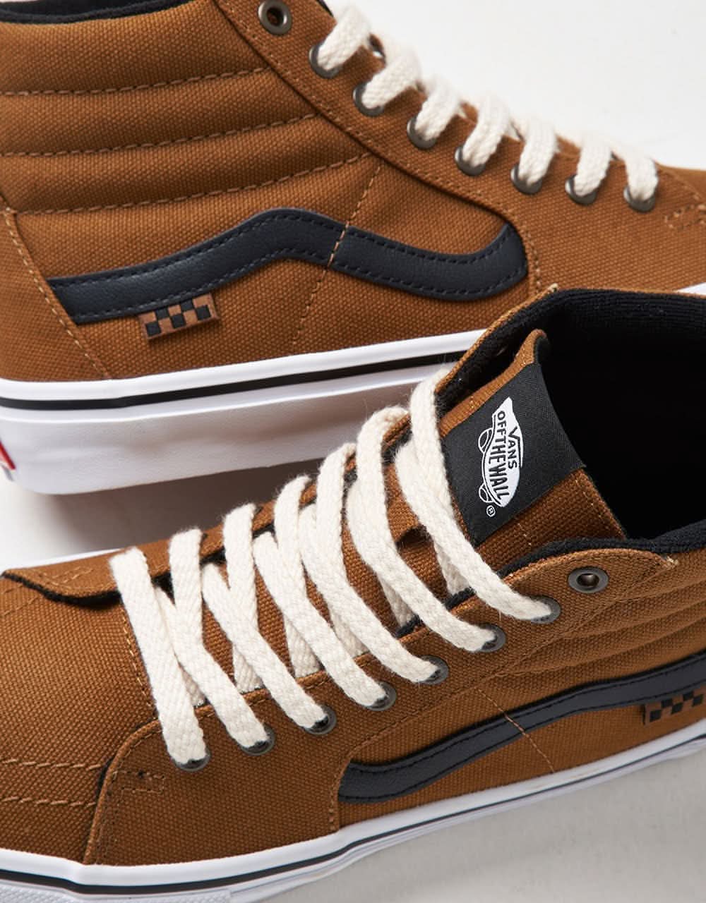 Vans Skate Sk8-Hi R1 UK Exclusive Shoes - Duck Canvas Golden Brown - Image 5