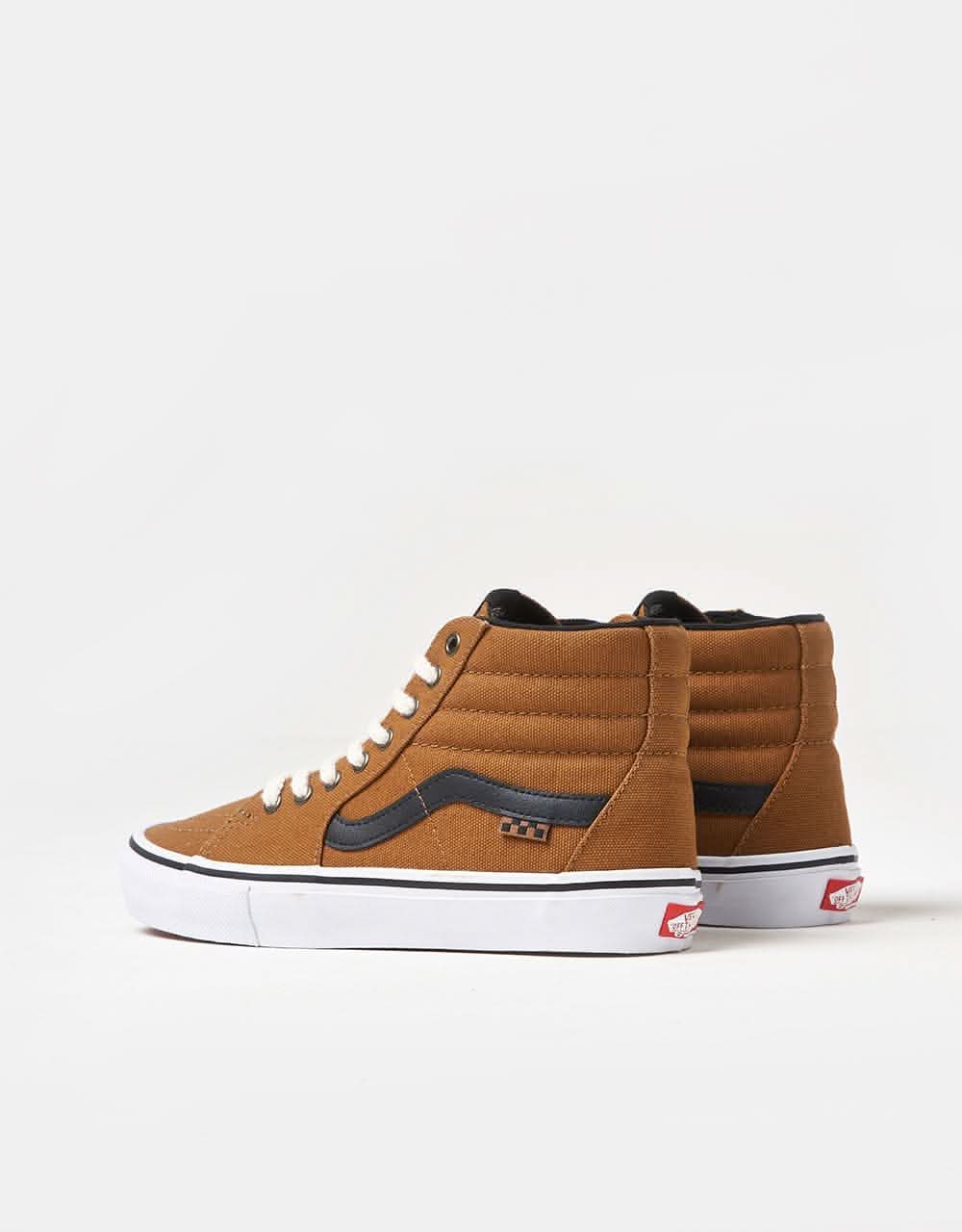 Vans Skate Sk8-Hi R1 UK Exclusive Shoes - Duck Canvas Golden Brown - Image 7