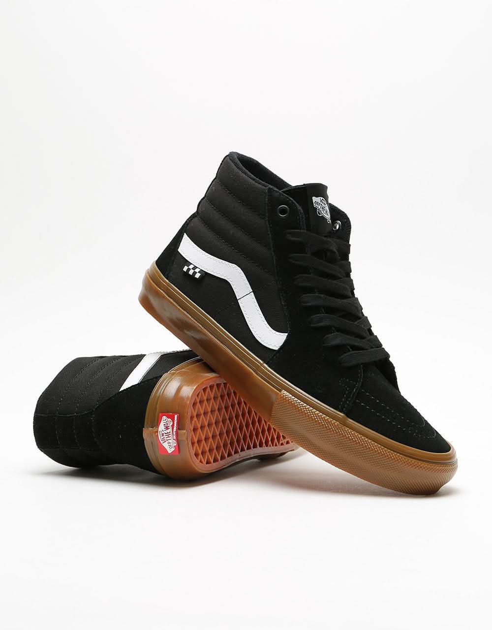 Vans Skate Sk8-Hi Shoes - Black/Gum - Image 8