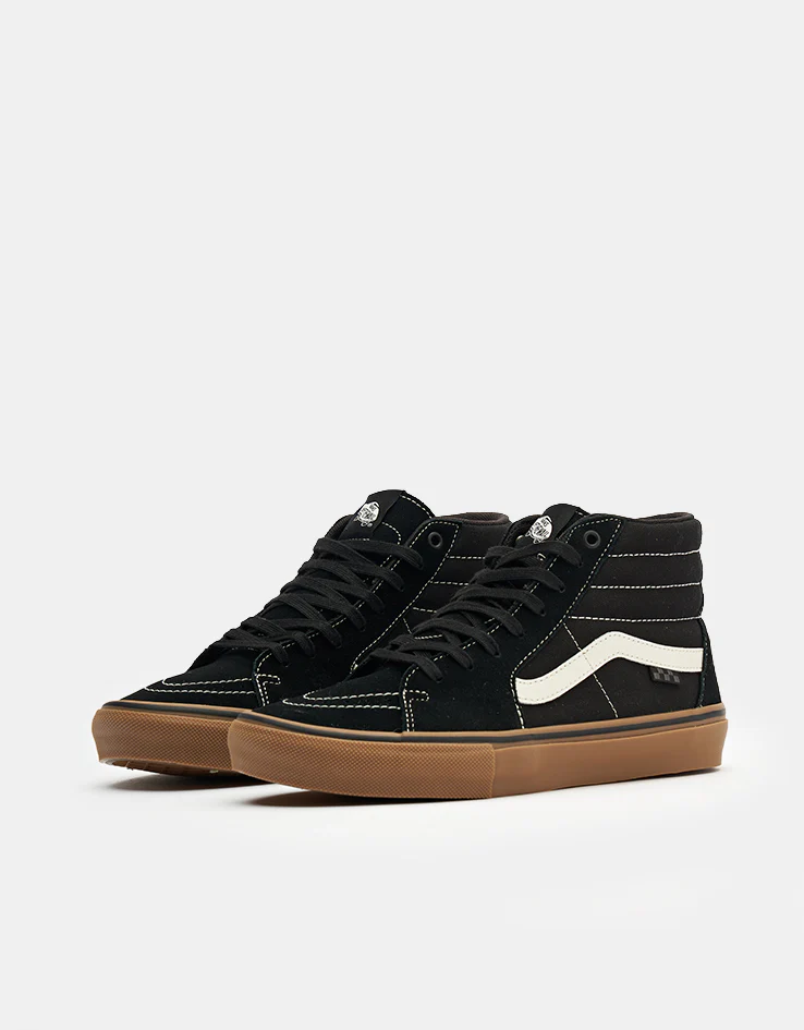 Vans Skate Sk8-Hi Shoes - Black/Gum/White - Image 3