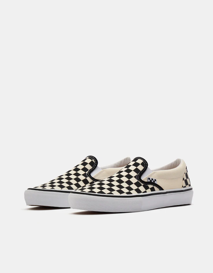 Vans Skate Slip-On Shoes - (Checkerboard) Black/Off White - Image 4