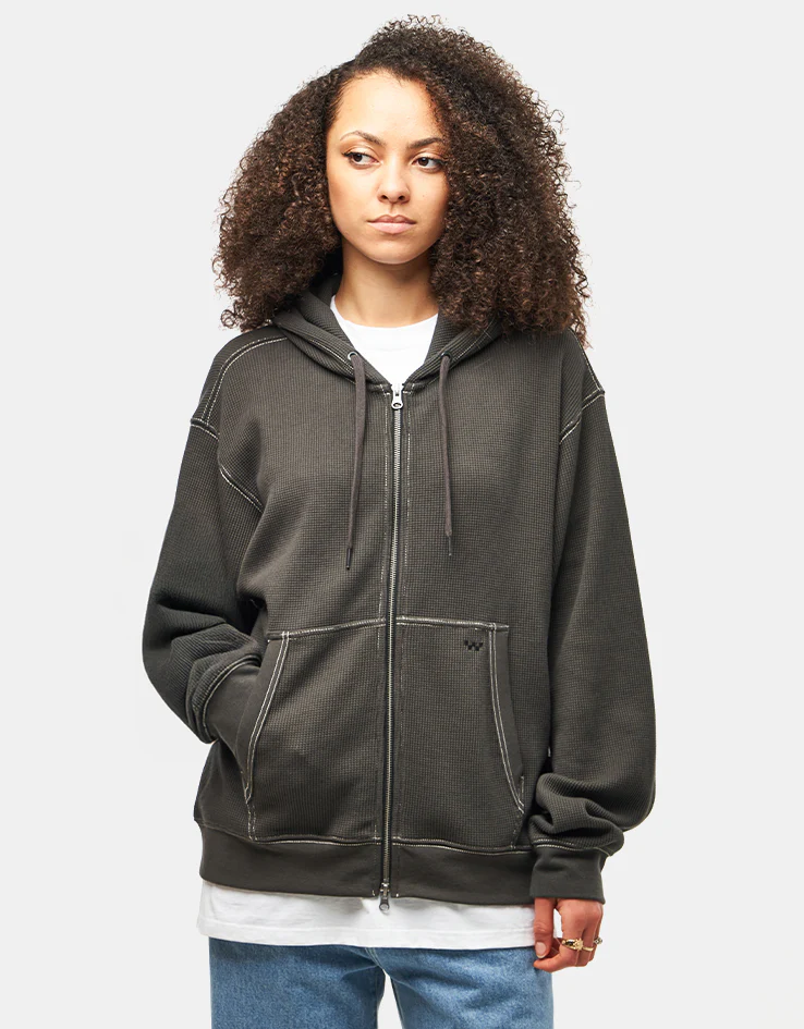 Vans Skate Zip Thermal Zip Hoodie - Faded Black - Image 7