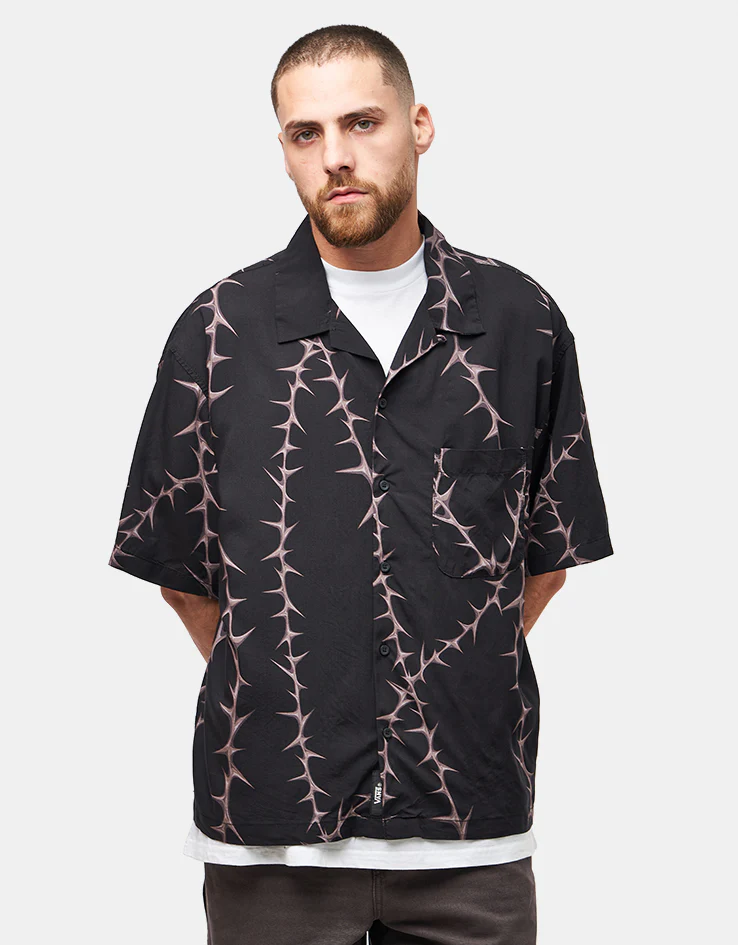 Vans Van Doren Printed Camp S/S Shirt - Black - Image 2