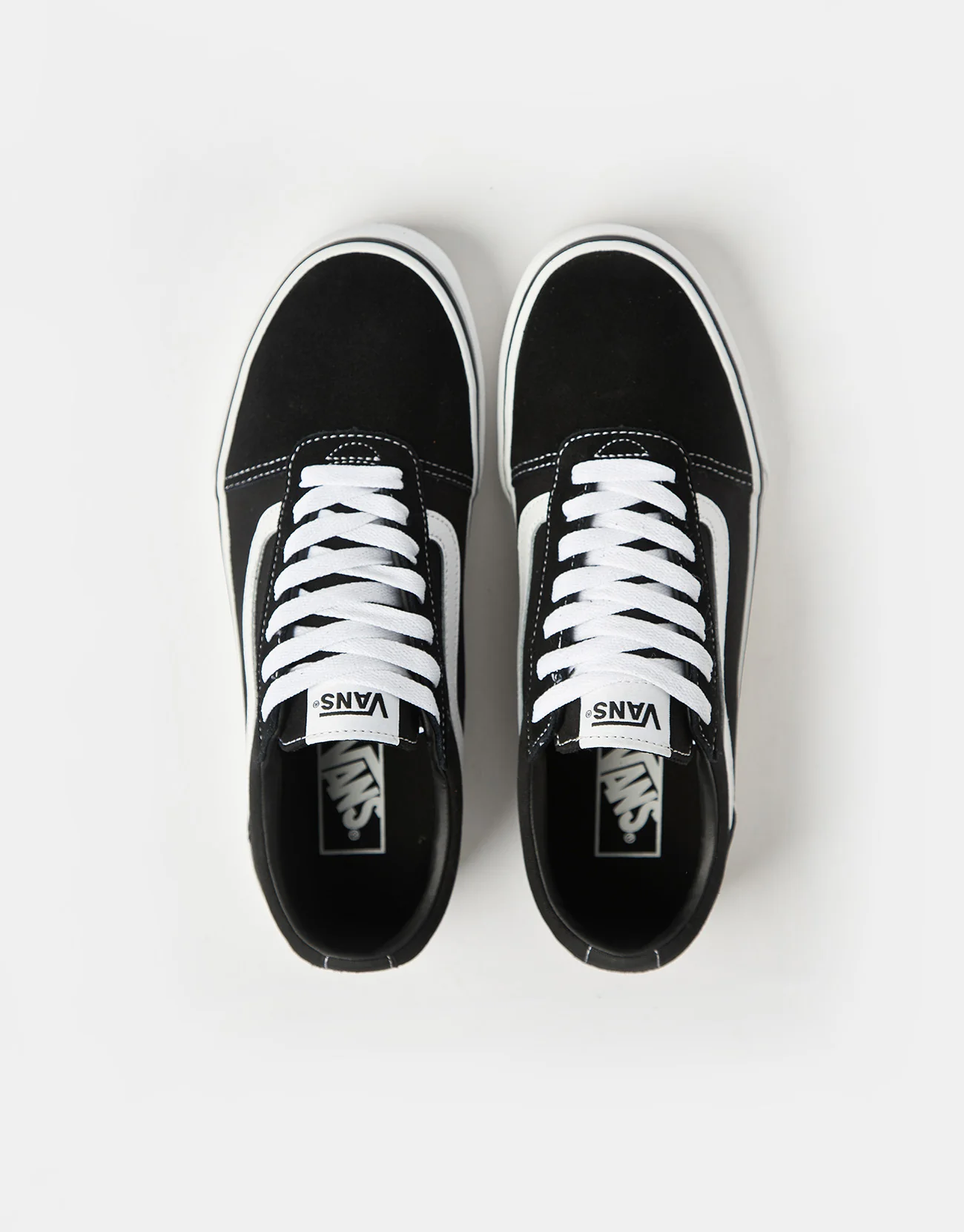 Vans Ward Skate Shoes - (Suede Canvas) Black/White - Image 2