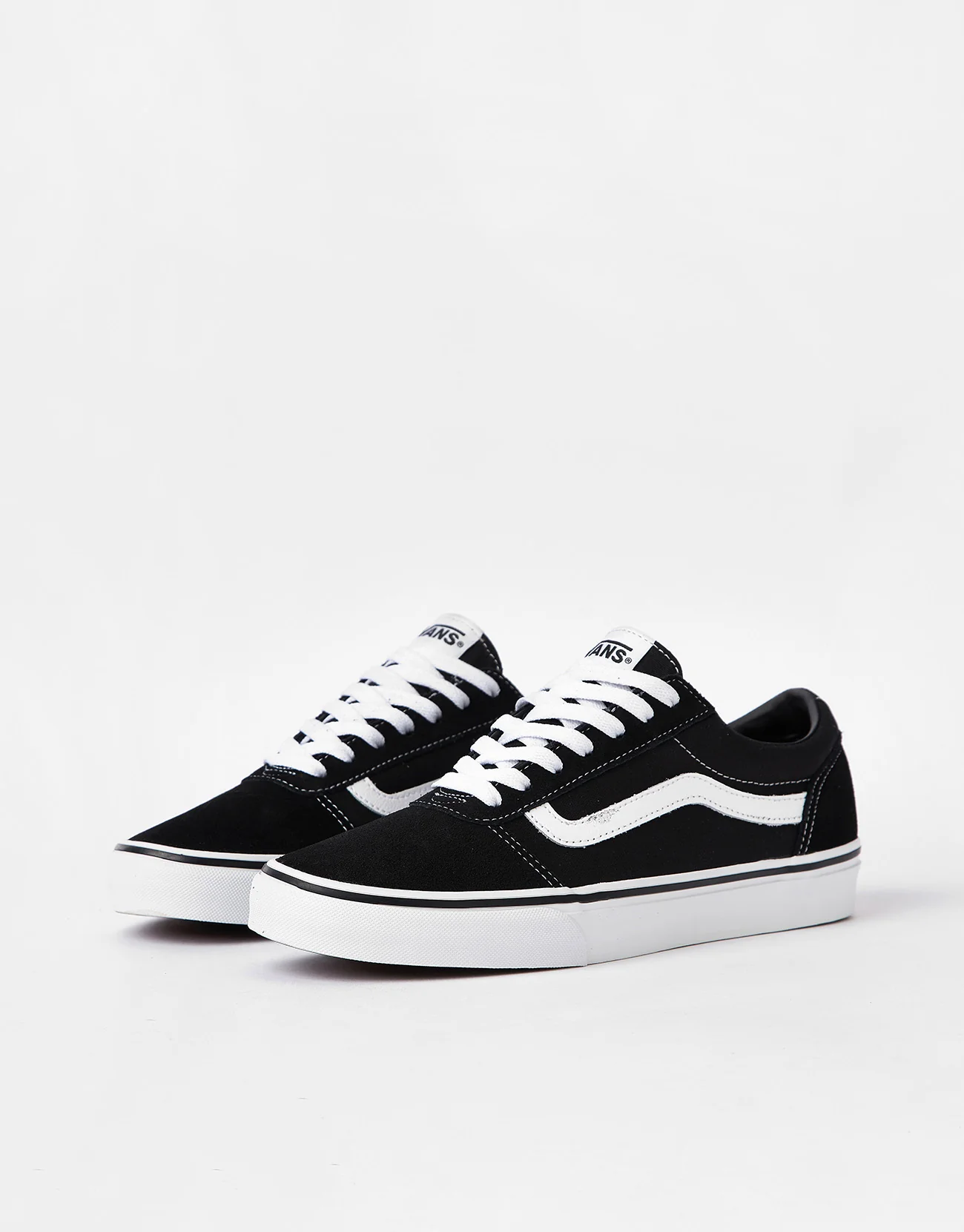 Vans Ward Skate Shoes - (Suede Canvas) Black/White - Image 3