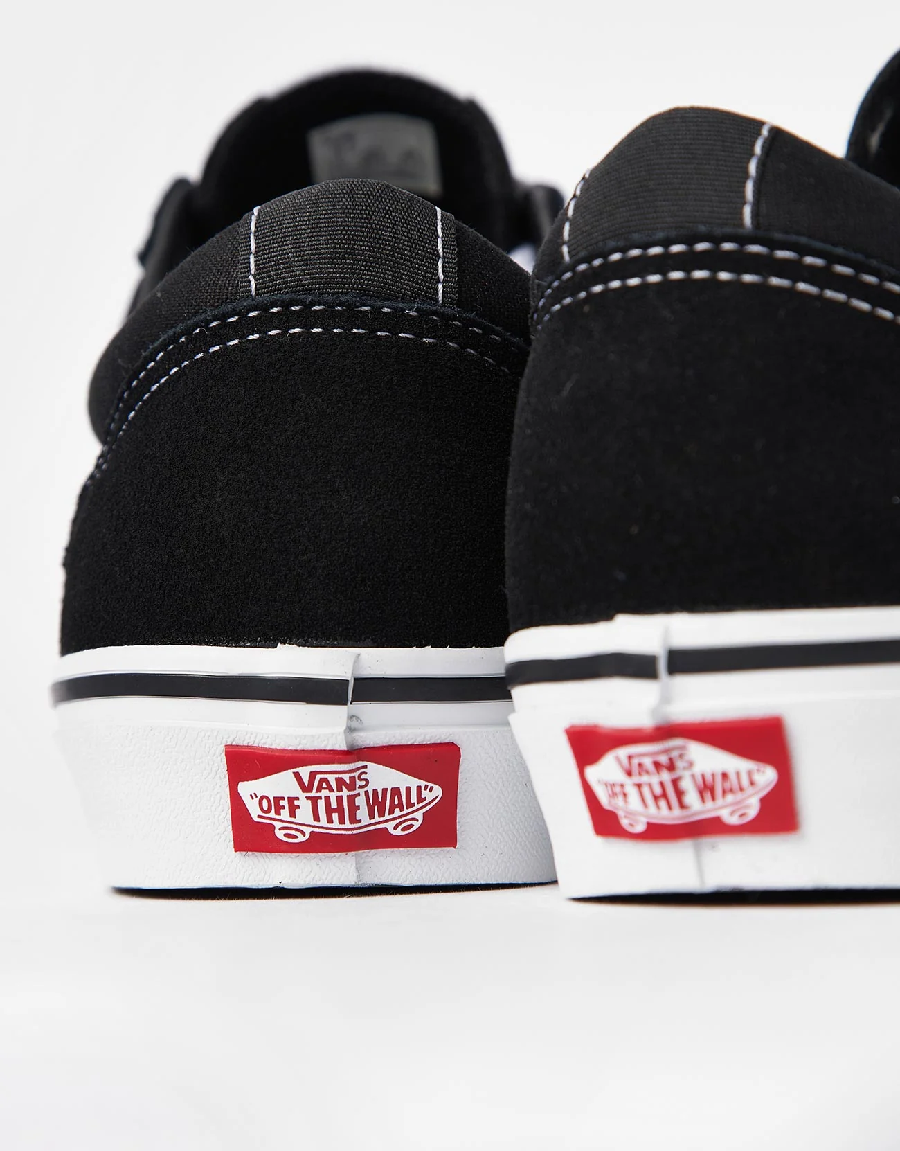 Vans Ward Skate Shoes - (Suede Canvas) Black/White - Image 6