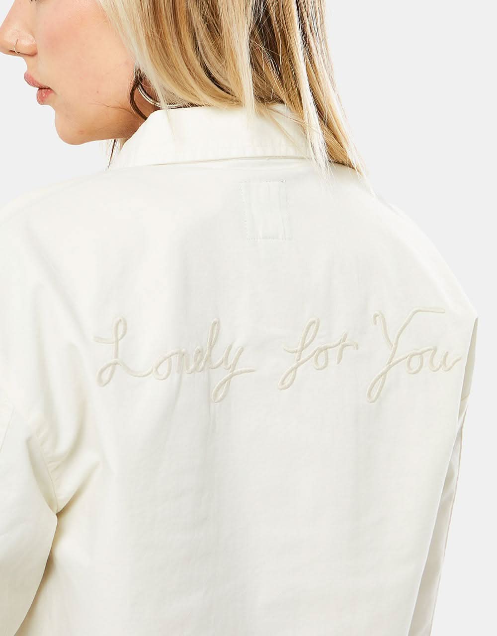 Vans x Helena Long Lonely For You Womens Shacket - Antique White - Image 6