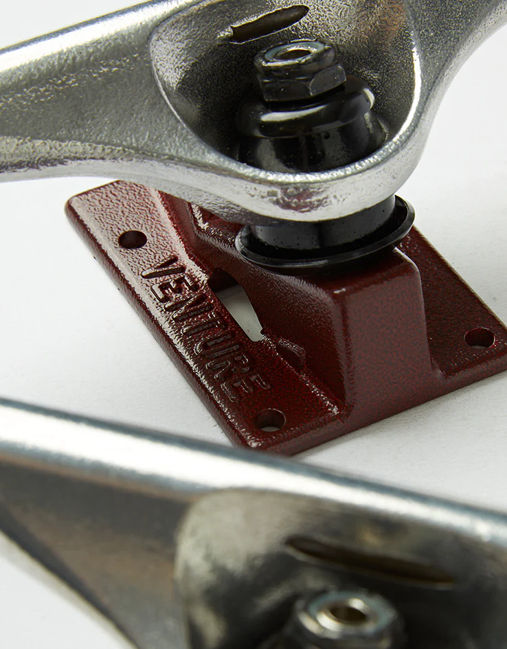 Venture O'Dwyer Pro V-Hollow Skateboard Trucks - Polished/Red (Pair) - Image 6
