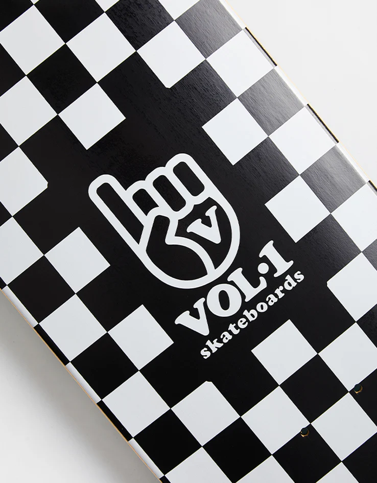 Vol.1 Checker Skateboard Deck - Black/White - Image 2