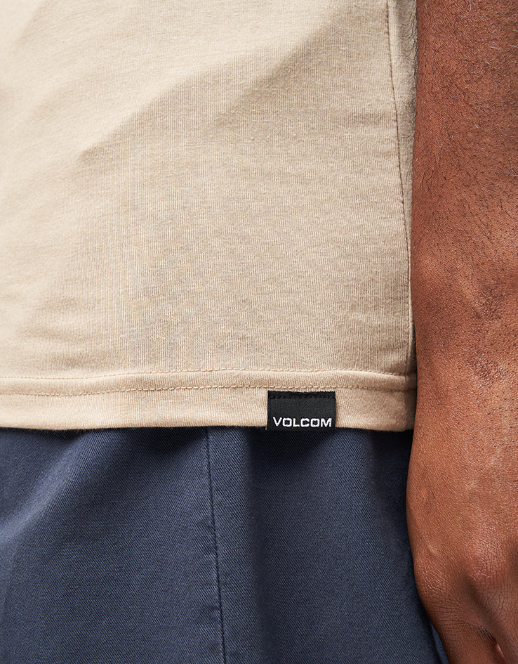 Volcom Draggin Stone T-Shirt - Light Khaki - Image 5