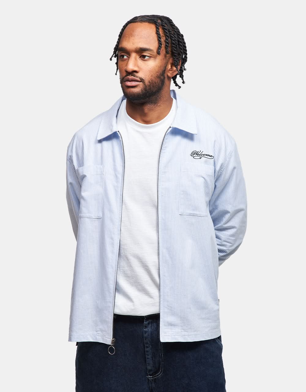 Welcome Dimension Printed L/S Oxford Shirt - Mist - Image 2