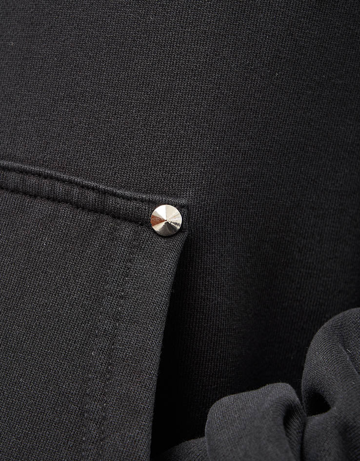 Welcome Grapple Cropped Pigment-Dyed Zip Hoodie - Black (Metal Studs) - Image 7