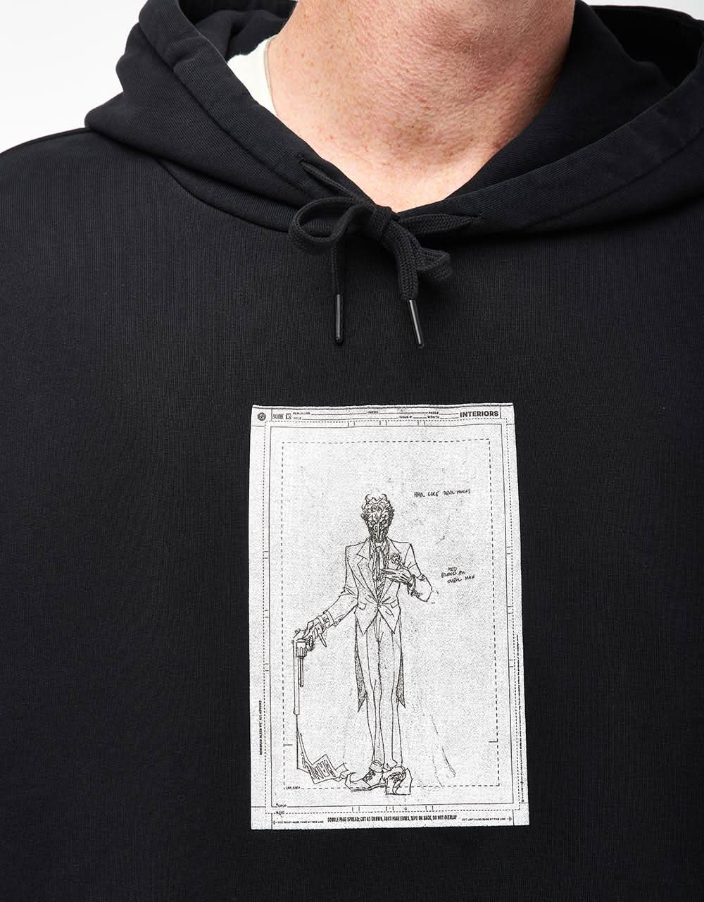 Welcome x Batman Devil Horns Pigment-Dyed Pullover Hoodie - Black - Image 3