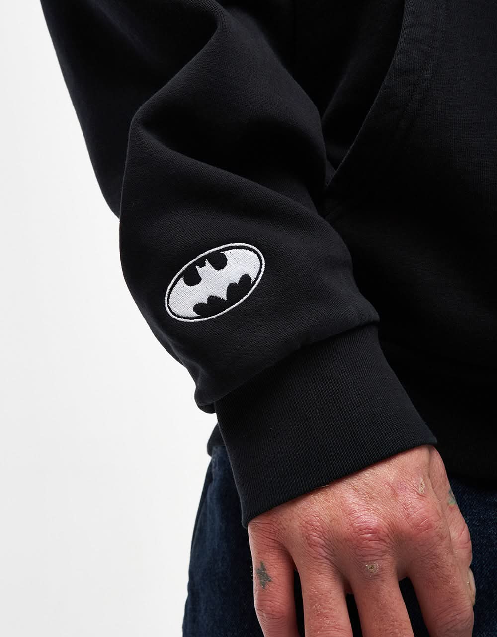 Welcome x Batman Devil Horns Pigment-Dyed Pullover Hoodie - Black - Image 4