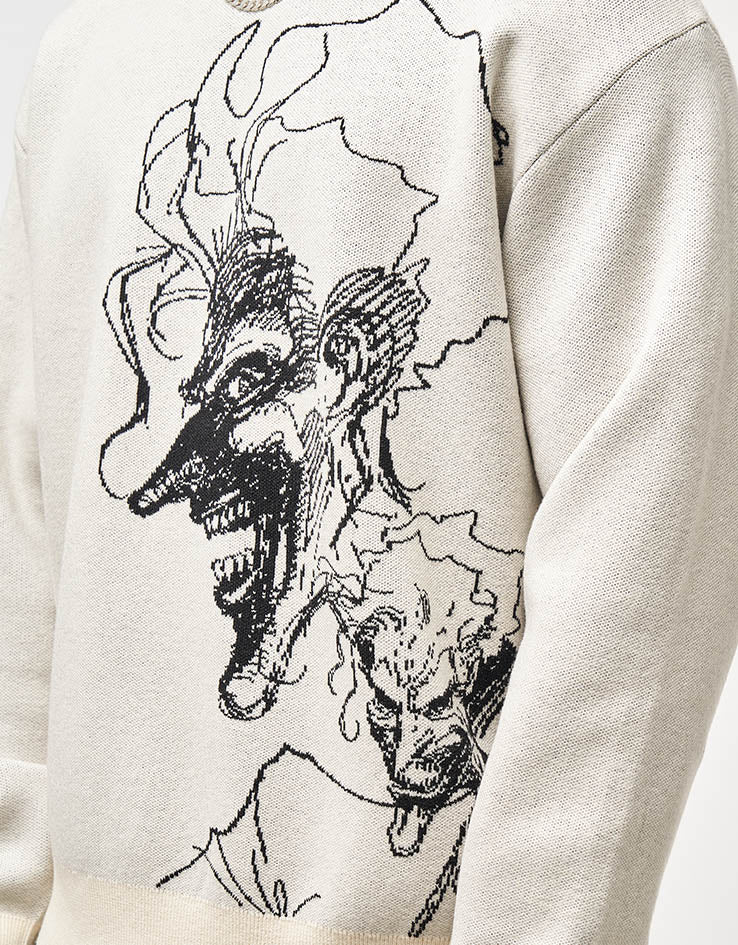 Welcome x Batman Joker Knitted Sweater - Bone - Image 3