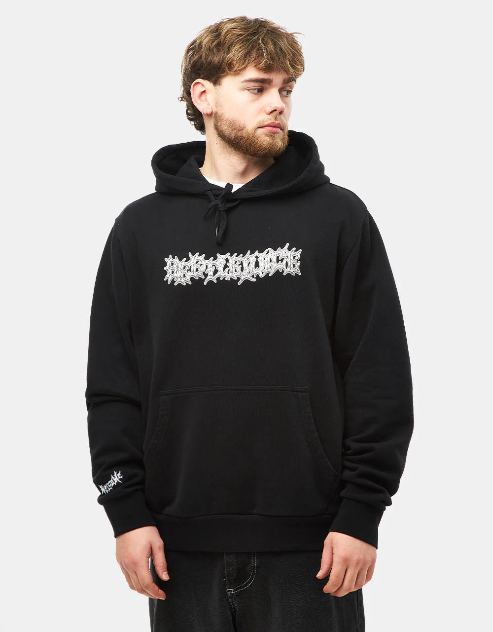 Welcome x Beetlejuice Qualified Pigment-Dyed Pullover Hoodie - Black - Image 2