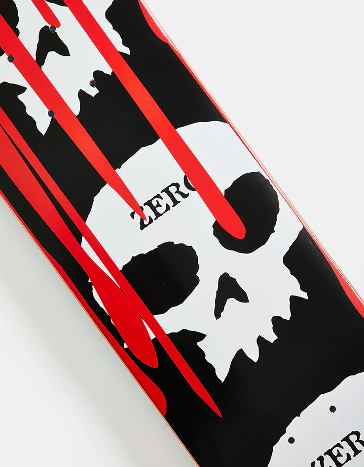 Zero 3 Skulls w/Blood Skateboard Deck - Black/White/Red - Image 3