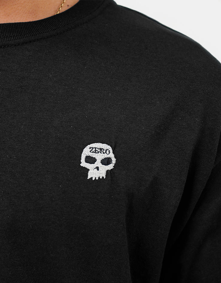 Zero Single Skull Embroidered T-Shirt - Black/White - Image 3